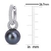 Thumbnail Image 1 of Tahitian Cultured Pearl Drop Earrings 1/2 ct tw Diamonds 14K White Gold