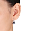Thumbnail Image 2 of Tahitian Cultured Pearl Drop Earrings 1/2 ct tw Diamonds 14K White Gold