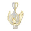 Thumbnail Image 2 of Men's Diamond Cross & Eagle Charm 1/2 ct tw Round 10K Yellow Gold