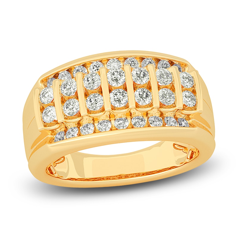 Men's Diamond Ring -/ ct tw Round 14K Yellow Gold