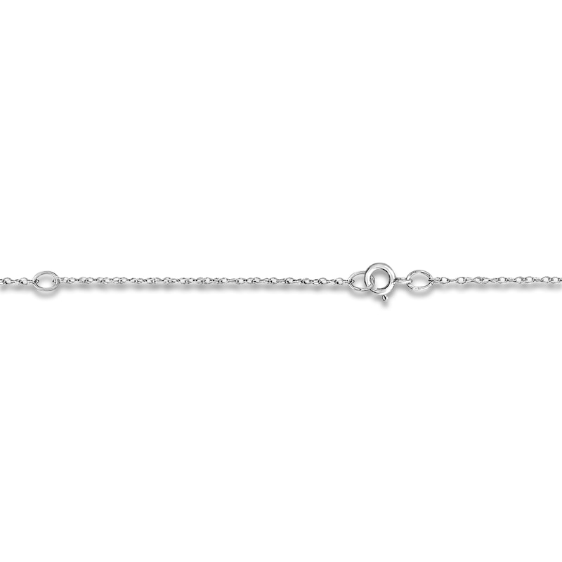 Main Image 2 of Personalized High-Polish Oval Pendant Necklace 14K White Gold 18" 26x16mm