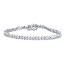 Diamond Tennis Bracelet 2 ct tw Round 14K White Gold 7"