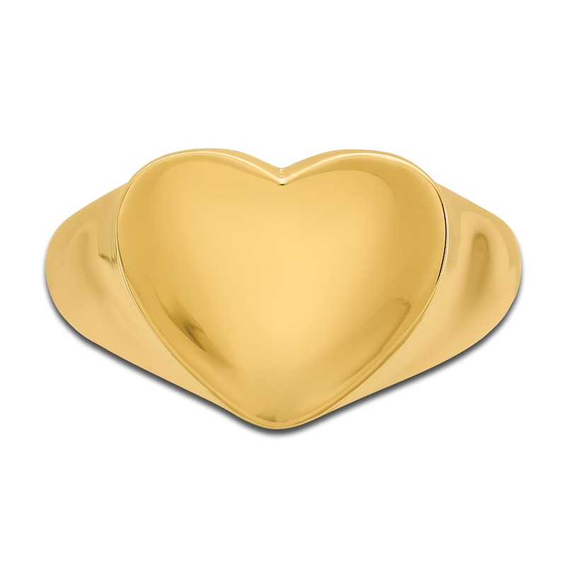 Main Image 4 of High-Polish Heart Signet Ring 14K Yellow Gold