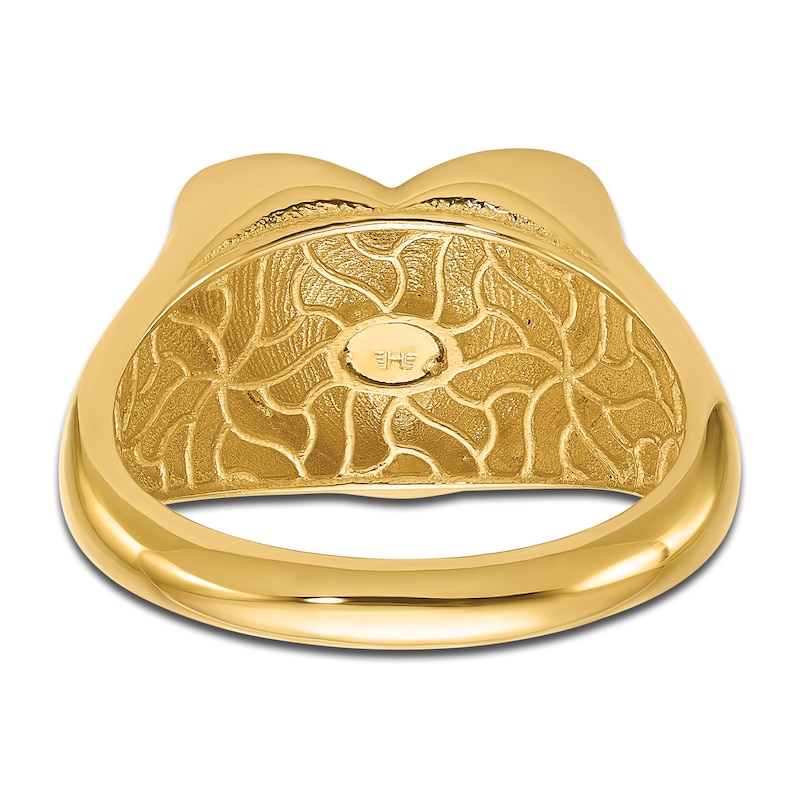 Main Image 5 of High-Polish Heart Signet Ring 14K Yellow Gold