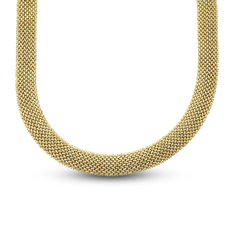 Main Image 1 of LUXE by Italia D'Oro Riso Necklace 18K Yellow Gold 17.75" 18.0mm
