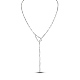 A. Link Diamond Lasso Necklace 8-7/8 ct tw Round 18K White Gold 16.5&quot;