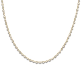 Diamond Bezel Tennis Necklace 3 ct tw 14K Yellow Gold 24"