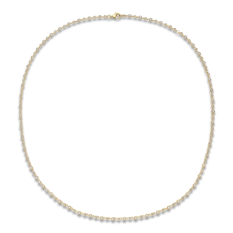 Main Image 2 of Diamond Bezel Tennis Necklace 3 ct tw 14K Yellow Gold 24"