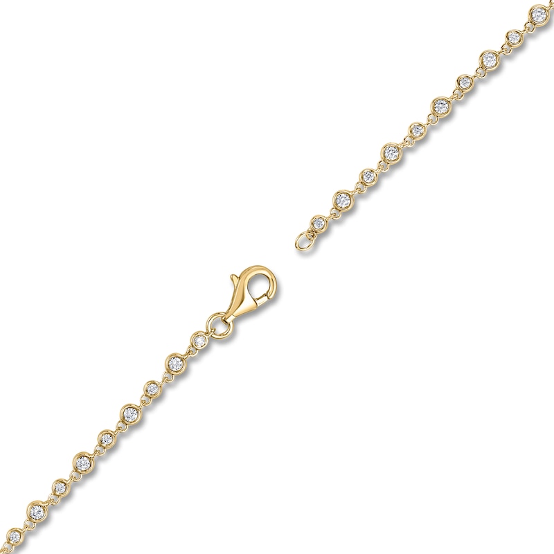 Diamond Bezel Necklace 3 ct tw 14K Yellow Gold 24