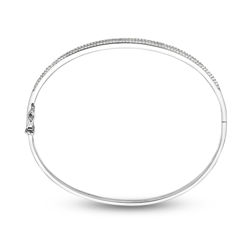 Main Image 2 of Baguette & Round Diamond Bangle Bracelet 1 ct tw 14K White Gold