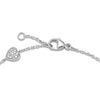 Thumbnail Image 3 of Diamond Pave Heart Bracelet 1/8 ct tw Round 10K White Gold 7"