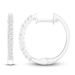 Diamond Hoop Earrings 1/2 ct tw 10K White Gold