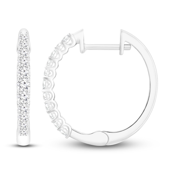 Jared Signature&nbsp;Diamond Hoop Earrings 1/2 ct tw 10K White Gold