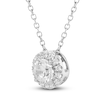 Thumbnail Image 2 of Diamond Halo Pendant Necklace 1/4 ct tw 14K White Gold