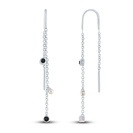 Pnina Tornai Culture Freshwater Pearl & Black Diamond Earrings 1/6 ct tw 14K White Gold