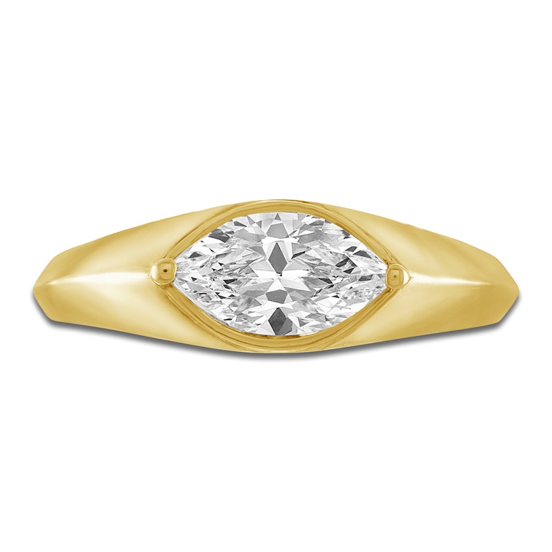 Main Image 3 of Marquise-Cut Diamond Solitaire Ring 3/4 ct tw 14K Yellow Gold 6.4mm