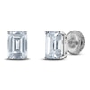 Thumbnail Image 2 of Emerald-Cut Lab-Grown Diamond Solitaire Stud Earrings 3/4 ct tw 14K White Gold (F/SI2)