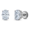 Thumbnail Image 2 of Oval-Cut Lab-Grown Diamond Solitaire Stud Earrings 1 ct tw 14K White Gold (F/SI2)
