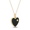 Thumbnail Image 2 of Black Onyx & Diamond Accent Heart Necklace 14K Yellow Gold 17"