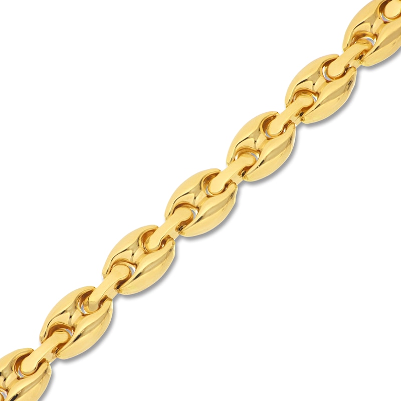 Main Image 2 of Italia D'Oro Solid Puffed Mariner Chain Necklace 14K Yellow Gold 18"