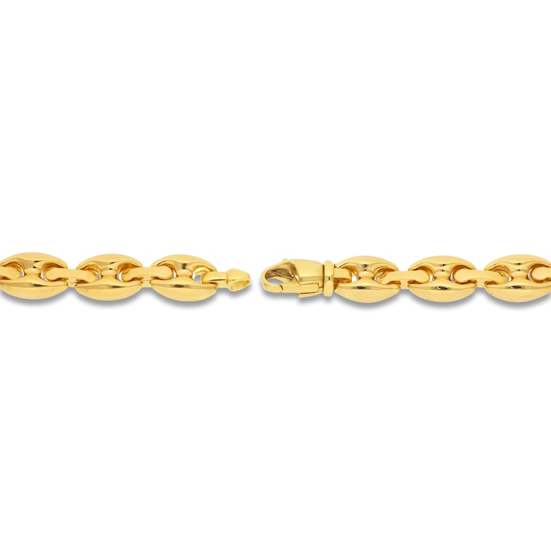 Main Image 3 of Italia D'Oro Solid Puffed Mariner Chain Necklace 14K Yellow Gold 18"