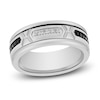 Thumbnail Image 0 of Men's Black & White Diamond Wedding Band 1/8 ct tw Tungsten Carbide 8mm