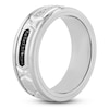 Thumbnail Image 1 of Men's Black & White Diamond Wedding Band 1/8 ct tw Tungsten Carbide 8mm