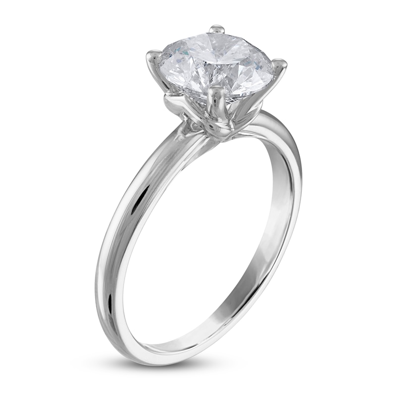 Main Image 2 of Certified Round Diamond Solitaire Engagement Ring 2 ct tw 14K White Gold (I/I1)