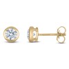 Thumbnail Image 1 of Certified Round-Cut Diamond Bezel-Set Solitaire Stud Earrings 3/4 ct tw 14K Yellow Gold (I1/I)
