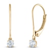 Thumbnail Image 2 of Certified Round-Cut Diamond Solitaire Drop Earrings 1/4 ct tw 14K Yellow Gold (I/I1)