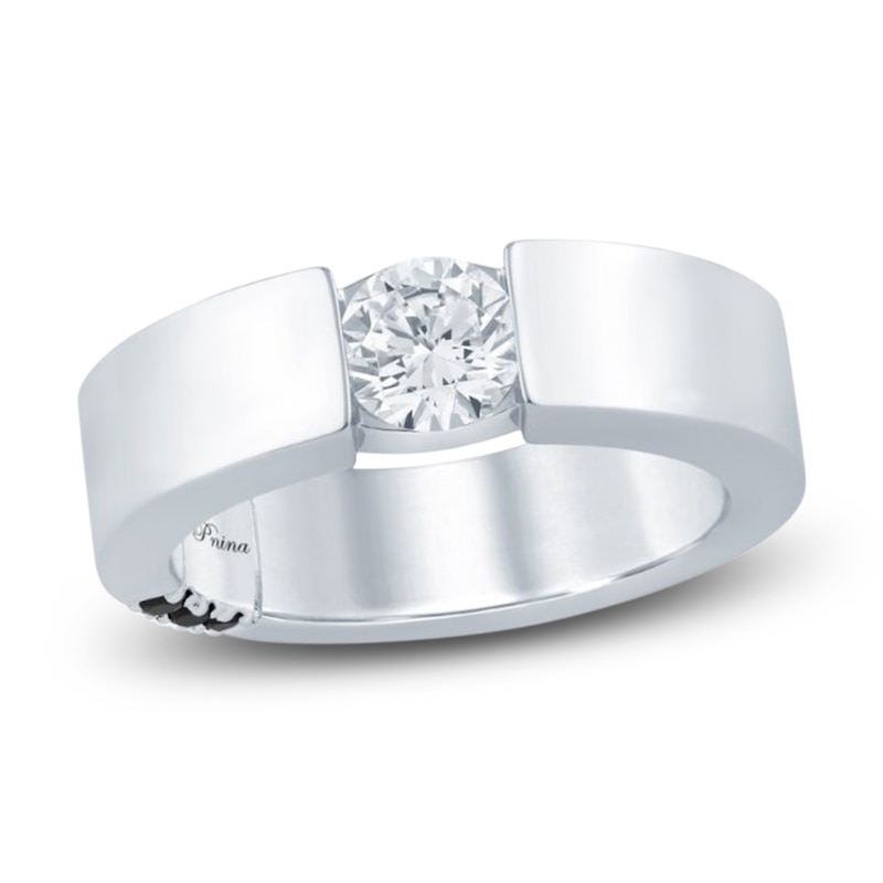 Main Image 1 of Pnina Tornai Men's Round-Cut Lab-Grown Diamond Solitaire Anniversary Band 1-1/6 ct tw 14K White Gold
