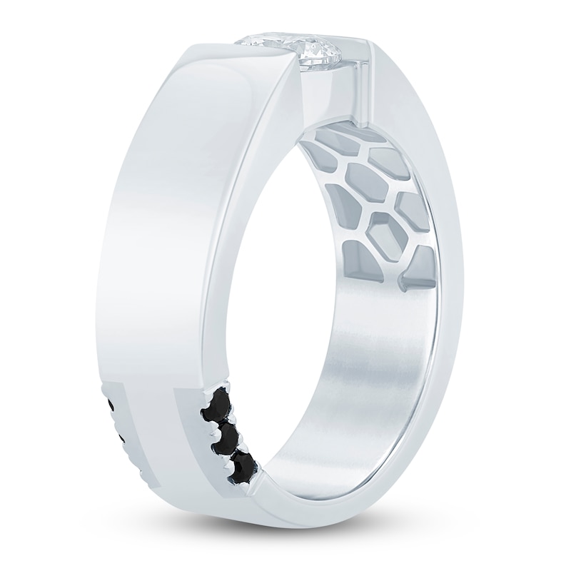 Main Image 2 of Pnina Tornai Men's Round-Cut Lab-Grown Diamond Solitaire Anniversary Band 1-1/6 ct tw 14K White Gold