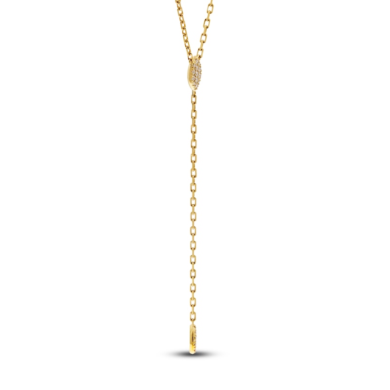 Main Image 2 of Crivelli Multi-Diamond Y-Drop Necklace 1/4 ct tw 18K Yellow Gold 18"