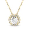 Thumbnail Image 1 of Brilliant Moments Diamond Halo Necklace 1/2 ct tw 14K Yellow Gold 18"