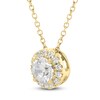 Thumbnail Image 2 of Brilliant Moments Diamond Halo Necklace 1/2 ct tw 14K Yellow Gold 18"