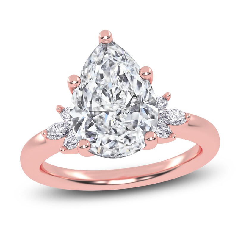 Main Image 1 of Pear-Shaped Created By Jared Studio Lab-Grown Diamond Engagement Ring 3-1/6 ct tw 14K Rose Gold