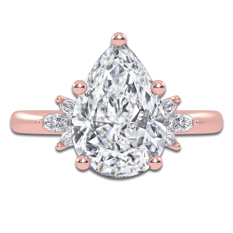 Main Image 3 of Pear-Shaped Created By Jared Studio Lab-Grown Diamond Engagement Ring 3-1/6 ct tw 14K Rose Gold
