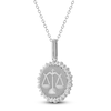 Thumbnail Image 2 of Diamond Zodiac Libra Medallion Necklace 1/3 ct tw Sterling Silver 18"