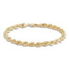 Thumbnail Image 1 of Solid Glitter Rope Chain Bracelet 5.5mm 10K Yellow Gold 8.25"