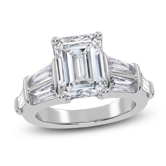 Emerald-Cut Lab-Grown Diamond Engagement Ring 4-1/2 ct tw 14K White Gold