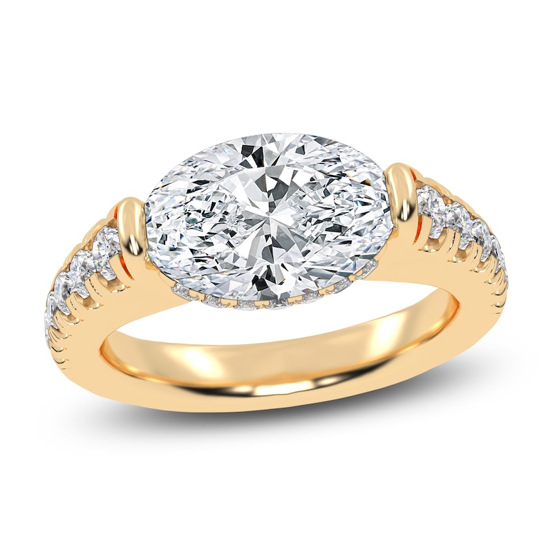 Main Image 1 of Oval-Cut Created By Jared Studio Lab-Grown Diamond Engagement Ring 3-1/2 ct tw 14K Yellow Gold