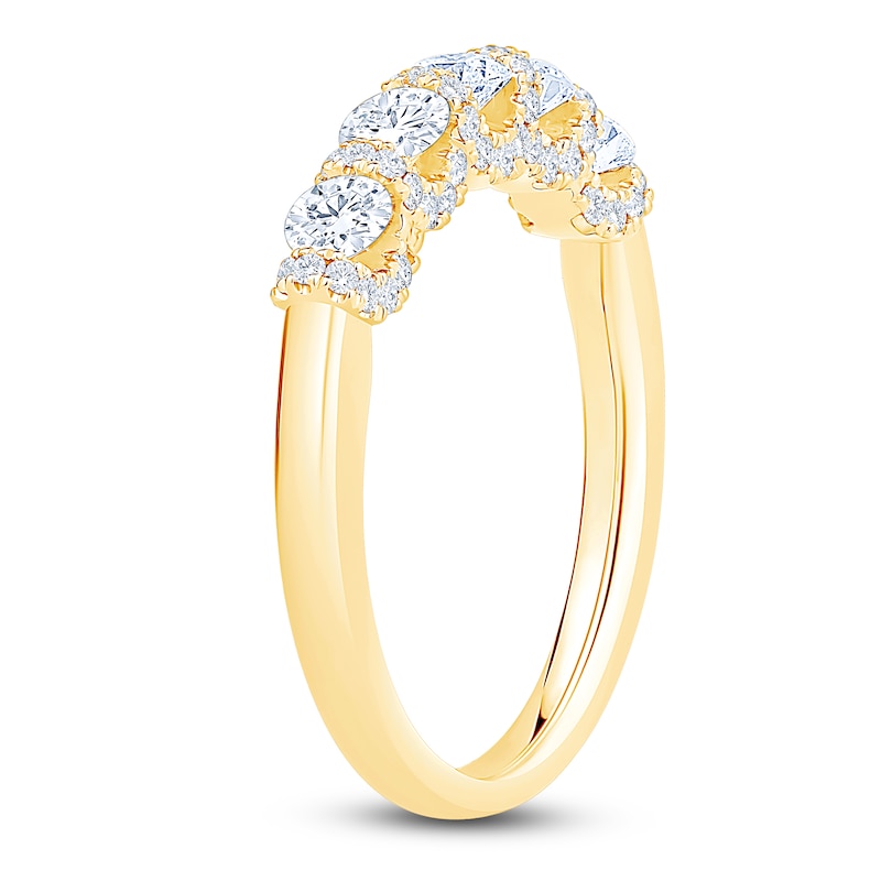 Main Image 2 of Certified Diamond Five-Stone Anniversary Ring 1 ct tw 18K Yellow Gold