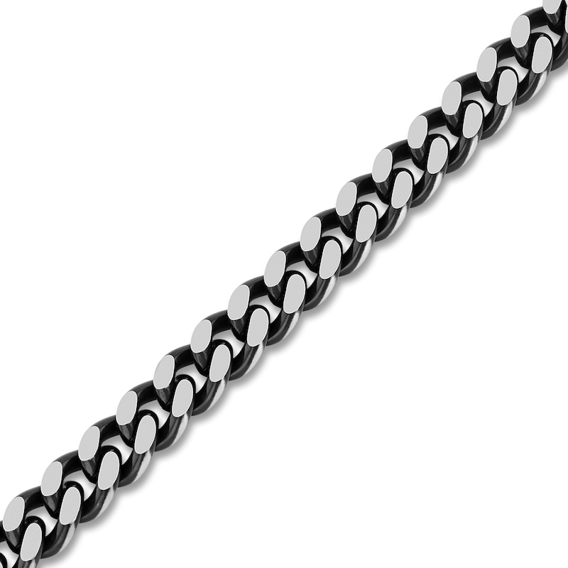 Main Image 2 of Men's Curb Chain Bracelet 10.5mm Black Ion-Plated Stainless Steel 8.5"
