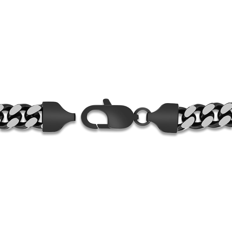 Main Image 3 of Men's Curb Chain Bracelet 10.5mm Black Ion-Plated Stainless Steel 8.5"