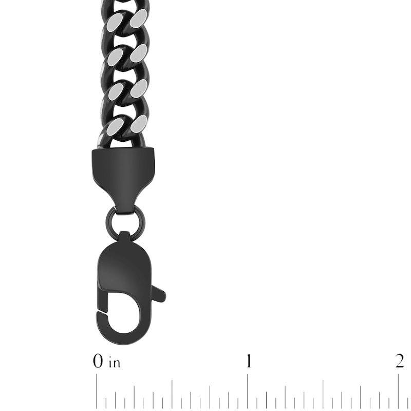Main Image 4 of Men's Curb Chain Bracelet 10.5mm Black Ion-Plated Stainless Steel 8.5"