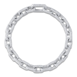 Shy Creation Diamond Chain Link Bracelet 7-1/10 ct tw 14K White Gold 7" SC55022811
