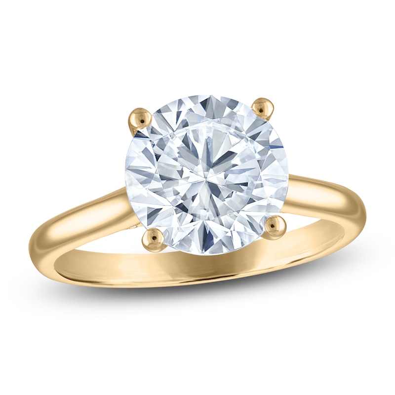 Main Image 1 of Round-Cut Lab-Grown Diamond Solitaire Plus Engagement Ring 2 ct tw 18K Yellow Gold (VS2/F)