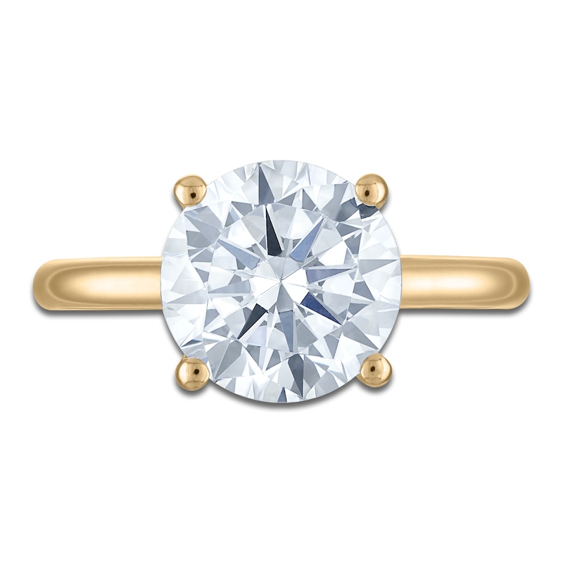 Main Image 3 of Round-Cut Lab-Grown Diamond Solitaire Plus Engagement Ring 3 ct tw 18K Yellow Gold (VS2/F)