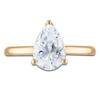 Thumbnail Image 3 of Pear-Shaped Lab-Grown Diamond Solitaire Plus Engagement Ring 2-1/8 ct tw 18K Yellow Gold (VS2/F)