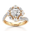 Thumbnail Image 1 of J'Lure Octagon Step-Cut Lab-Grown Diamond Halo Bypass Engagement Ring 3-1/6 ct tw 18K Yellow Gold